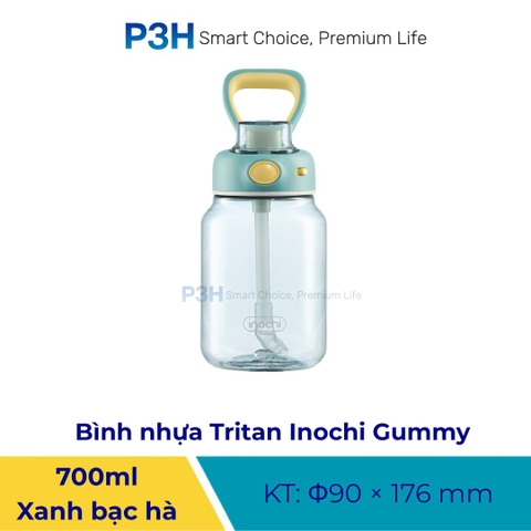 Bình Nước Tritan Kita Gummy 700ml – Kèm Decal Trang Trí, Thiết Kế Trẻ Trung, Tiện Lợi Mọi Lúc P3H