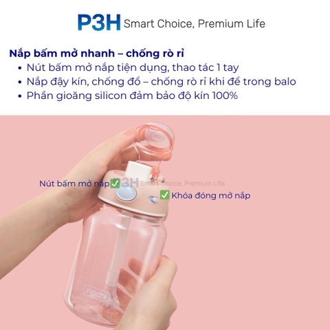 Bình Nước Tritan Kita Gummy 700ml – Kèm Decal Trang Trí, Thiết Kế Trẻ Trung, Tiện Lợi Mọi Lúc P3H