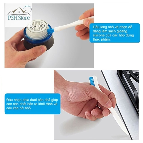 Bộ 2 bàn chải vệ sinh các khe Lock&Lock ETM415 chà phủ được các rảnh nhỏ hẹp p3hstore