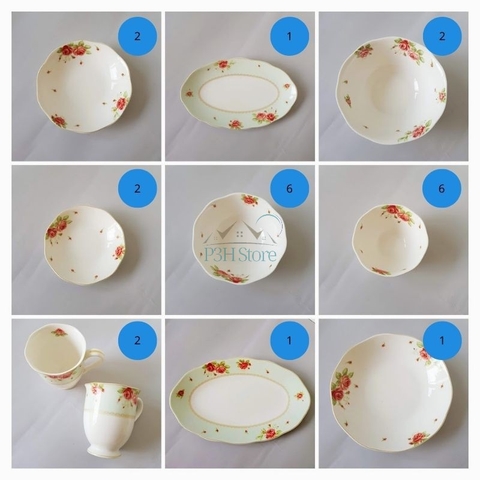 Bộ chén dĩa sứ 23 món Lock&Lock The Rose SLT662