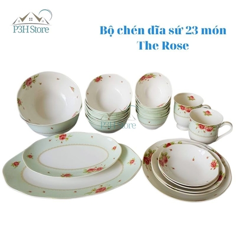 Bộ chén dĩa sứ 23 món Lock&Lock The Rose SLT662