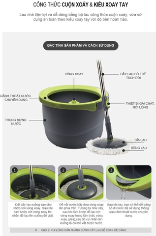 Bộ lau nhà Mini Spin Mop Lock&Lock ETM498