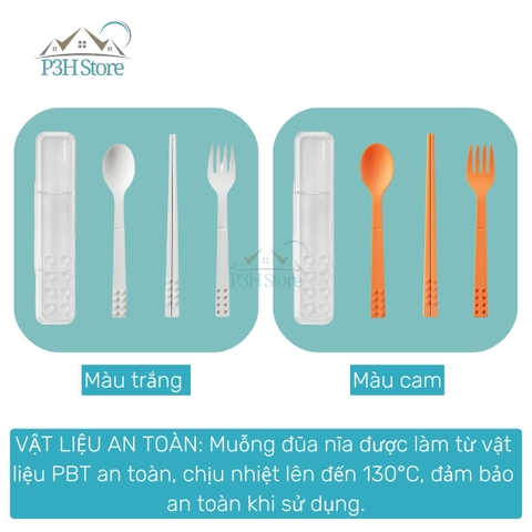 Bộ muỗng đũa nĩa LocknLock 21cm Lego Cutlery Set chat lieu n toàn dễ dàng xếp gọn TLL108