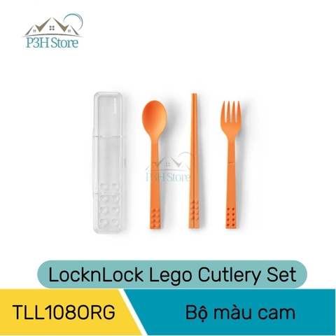 Bộ muỗng đũa nĩa LocknLock 21cm Lego Cutlery Set chat lieu n toàn dễ dàng xếp gọn TLL108