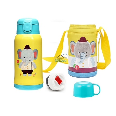 Bình nước giữ nhiệt dành cho bé Lock&Lock Cartoon có quai đeo 2 đầu rót LHC1435