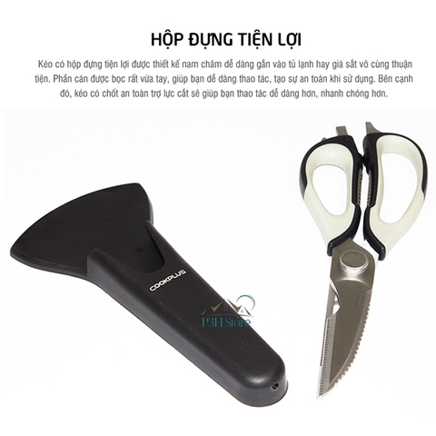 Kéo nhà bếp đa năng Lock&Lock dài 22.8cm có bao đựng từ tính LOR131