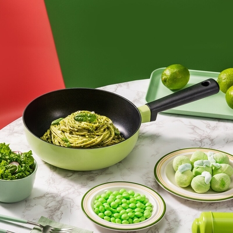 Chảo chống dính 22cm Lock&Lock Decore 1 tay cầm kèm nắp sử dụng được trên bếp từ LDE1227IH