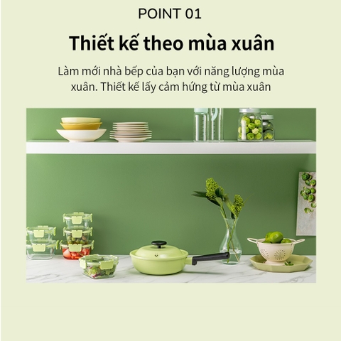 Chảo chống dính 22cm Lock&Lock Decore 1 tay cầm kèm nắp sử dụng được trên bếp từ LDE1227IH