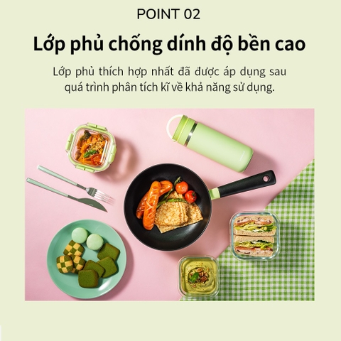 Chảo chống dính 22cm Lock&Lock Decore 1 tay cầm kèm nắp sử dụng được trên bếp từ LDE1227IH