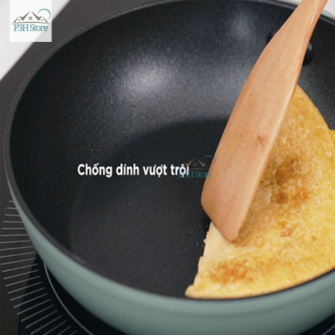 Chảo chống dính LocknLock Rosemary sử dụng được bếp từ CAF2046 CAF2246 CAF2446 Xanh Mint