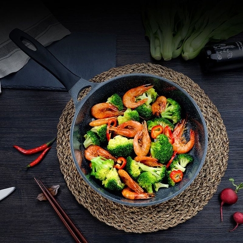 Chảo vân đá Lock&Lock dòng Stone 7 lớp các size từ 24cm đến 28cm LCA6243 LCA6263 LCA6283