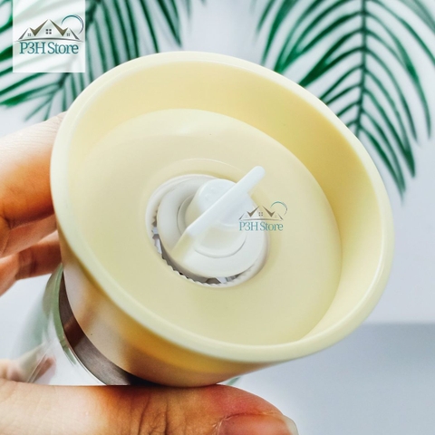 Cối xay tiêu thủy tinh Lock&Lock 170ml lưỡi sứ nắp gỗ sồi tiện dụng CKO116