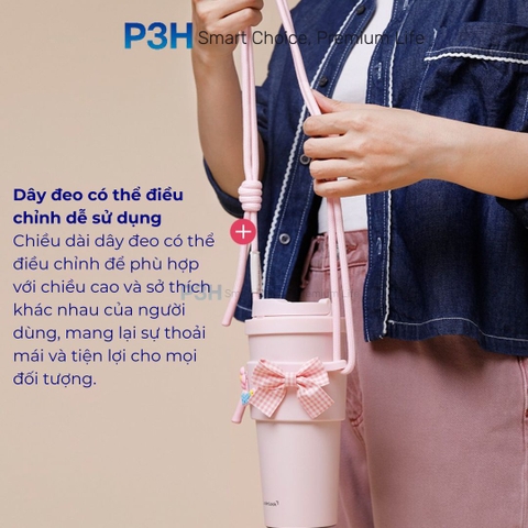 Combo Ly Giữ Nhiệt và Quai Đeo Silicone LocknLock Energetic Tumbler x TLL076 – Set 2 món tiện lợi, thời trang P3H