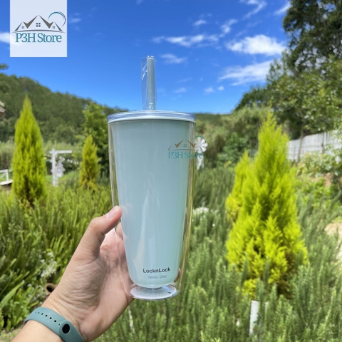 Ly nhựa 2 lớp có ống hút Lock&Lock dung tích 750ml HAP507 HAP509