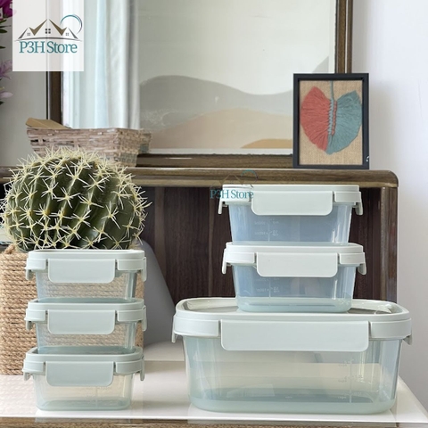 Hộp bảo quản thực phẩm LocknLock nhựa PP kín hơi có thể dùng trong lò vi sóng màu xanh lá LTN310S3 LTN320S3 LTN350S3