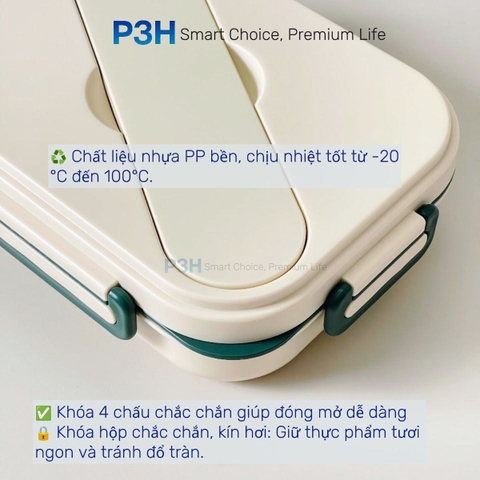 Hộp cơm LocknLock chia 5 ngăn kèm muỗng nĩa hộp sốt LCB952 dung được lò vi song tiện lợi an toàn dễ vệ sinh P3H