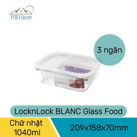 Hộp đựng thực phẩm thủy tinh chịu nhiệt LocknLock Blanc glass food container P3H Store