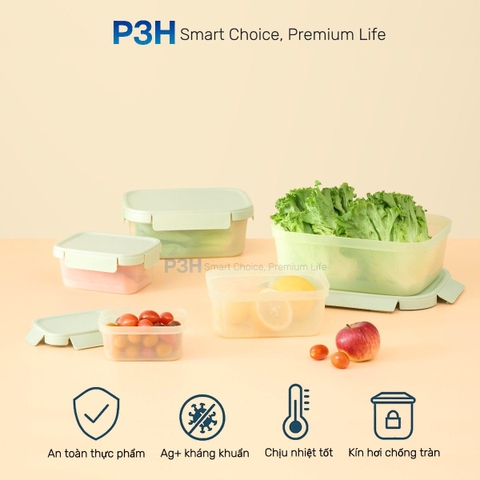 Hộp nhựa nắp gài Inochi Hokkaido Kín Hơi, Dùng Được Lò Vi Sóng, Nhiều Dung Tích P3H