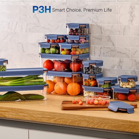Hộp nhựa tritan Lock&Lock Bisfree Modular PLUS an toàn bảo quản thực phẩm kín hơi dễ dàng xếp chồng P3H