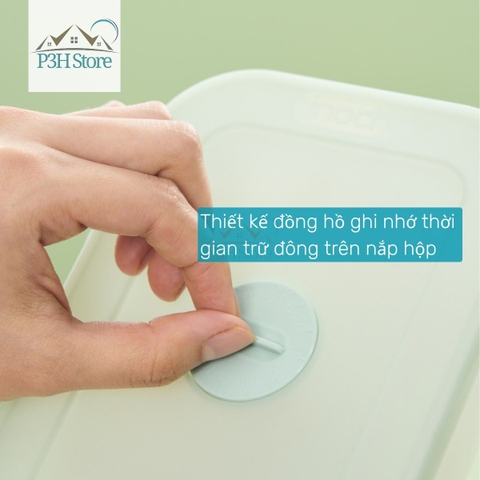Bộ 7 hộp trữ đông thực phẩm Inoch Hokkaido chống dính kháng khuẩn có đồng hồ ghi nhớ thời gian H0873 P3H