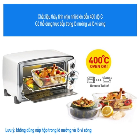 Hộp thủy tinh Lock&Lock Ovenglass chịu nhiệt cao dung tích từ 300ml đến 2L