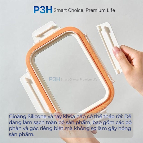 Hộp thủy tinh chịu nhiệt LocknLock nắp cường lực Cube khóa 4 chấu dung tích từ 300ml đến 1L P3H