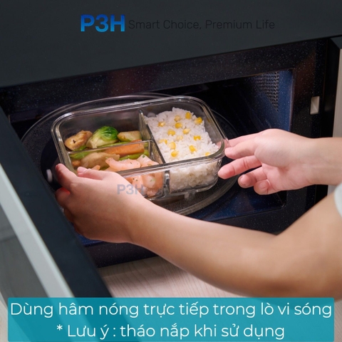 Hộp thủy tinh chịu nhiệt INOCHI Nikko Pure nắp trong suốt khóa gài 4 chấu nhiều dung tích P3H