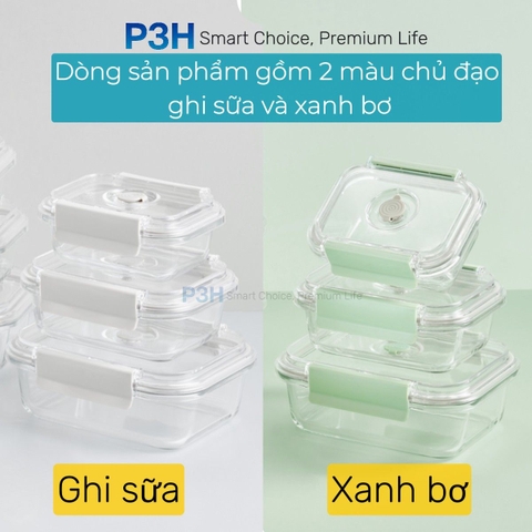 Hộp thủy tinh chịu nhệt Inochi Nikko Valve có lỗ thoát hơi khóa cài 2 chấu P3H