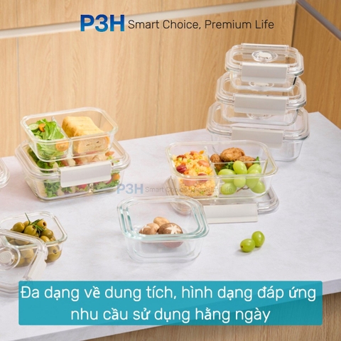 Hộp thủy tinh chịu nhệt Inochi Nikko Valve có lỗ thoát hơi khóa cài 2 chấu P3H