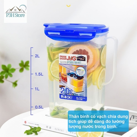 Bình nước Lock&Lock dạng rót Jug 1.5L/2L/3L HPL733 HPL735 HAP607