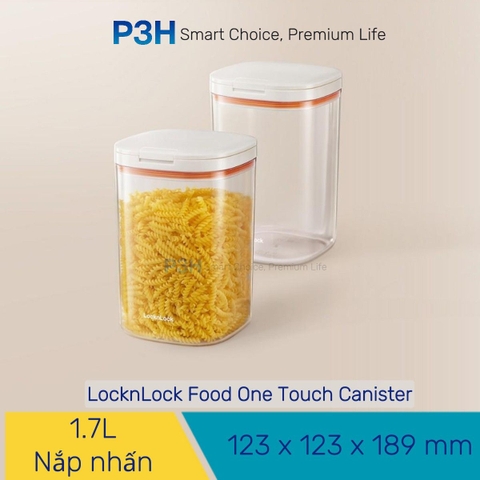 Hộp Đựng Thực Phẩm Khô LocknLock Kèm Muỗng Nắp Một Chạm Kín Hơi Không Ẩm Mốc HTE904 HTE905 HTE906 P3H