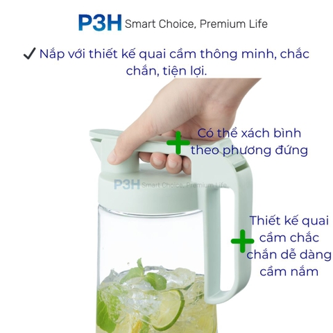 Bình Nước Nhựa Inochi Biwa Plus 1.6L / 2.1L An Toàn Thực Phẩm, Chịu Nhiệt Cao P3H