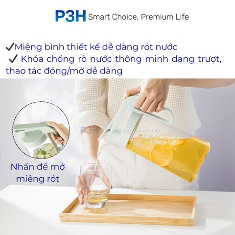 Bình Nước Nhựa Inochi Biwa Plus 1.6L / 2.1L An Toàn Thực Phẩm, Chịu Nhiệt Cao P3H