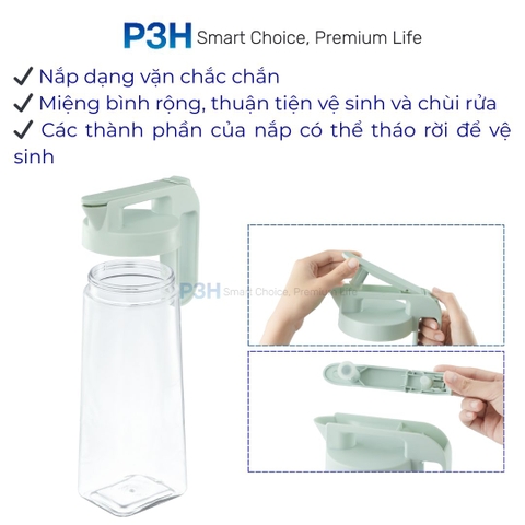 Bình Nước Nhựa Inochi Biwa Plus 1.6L / 2.1L An Toàn Thực Phẩm, Chịu Nhiệt Cao P3H