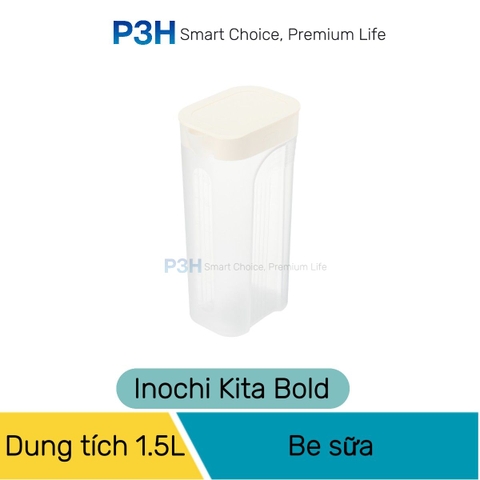 Bình nước Inochi Kita Bold 1.4L nhỏ gọn dùng trữ nước hộc cánh cửa tủ lạnh P3H