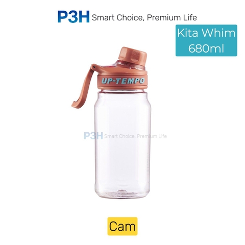 Bình nước thể thao nhựa Tritan Inochi Kita Whim 680ml/860ml nắp vặn kín nước, có quai xách tiện lợi P3H