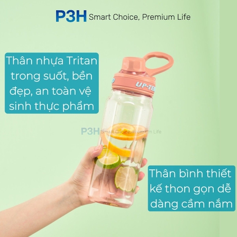 Bình nước thể thao nhựa Tritan Inochi Kita Whim 680ml/860ml nắp vặn kín nước, có quai xách tiện lợi P3H