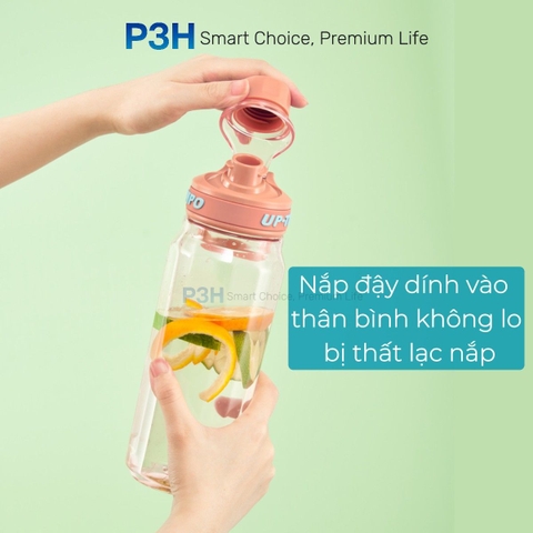 Bình nước thể thao nhựa Tritan Inochi Kita Whim 680ml/860ml nắp vặn kín nước, có quai xách tiện lợi P3H