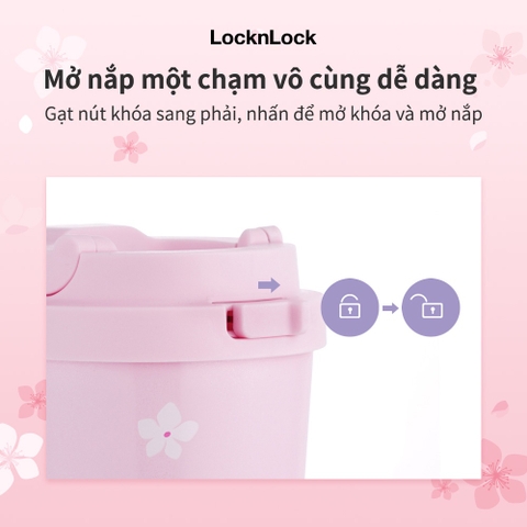 Bình Giữ Nhiệt Lock&Lock Energetic One-touch Tumbler 550ml LHC3249 Peach Blossom