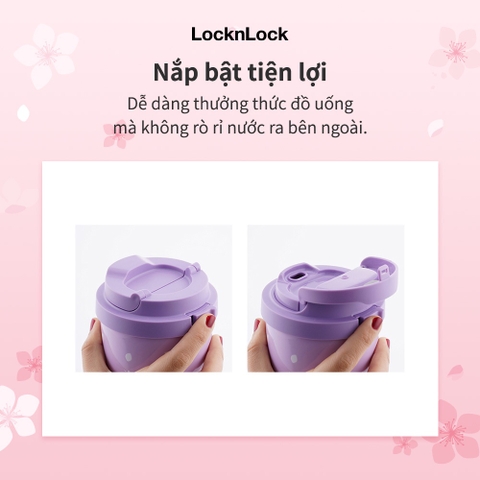 Bình Giữ Nhiệt Lock&Lock Energetic One-touch Tumbler 550ml LHC3249 Peach Blossom