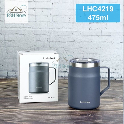 Ly giữ nhiệt Lock&Lock 475ml Metro Mug bằng thép không gỉ LHC4219 - ca giữ nhiệt cốc giữ nhiệt