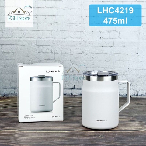 Ly giữ nhiệt Lock&Lock 475ml Metro Mug bằng thép không gỉ LHC4219 - ca giữ nhiệt cốc giữ nhiệt