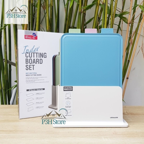 Bộ 3 thớt nhựa kháng khuẩn Lock&Lock kèm giá đỡ CSC251