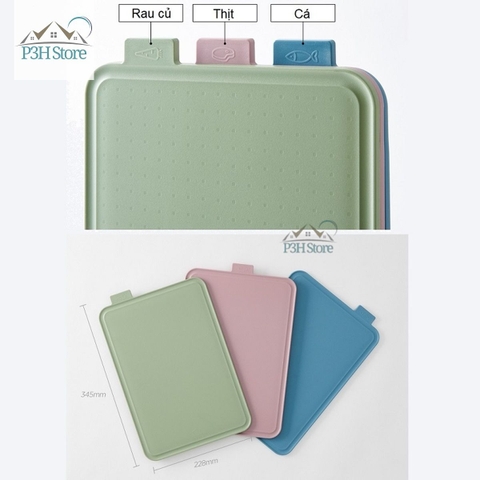 Bộ 3 thớt nhựa kháng khuẩn Lock&Lock kèm giá đỡ CSC251