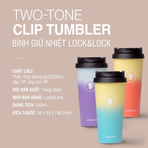 Bình giữ nhiệt Lock&Lock Two-tone clip tumbler 540ml LHC4151