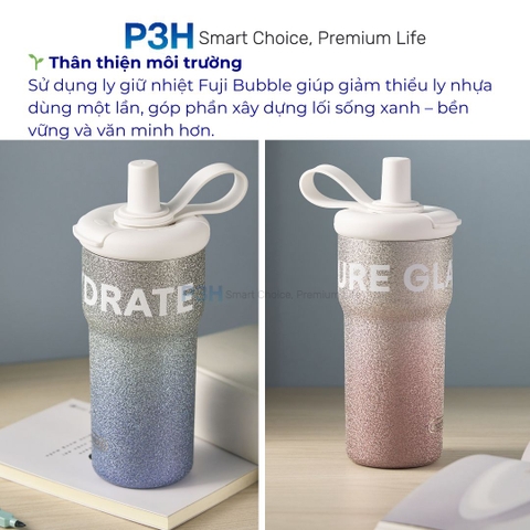 Ly Giữ Nhiệt Fuji Bubble Inochi 600ml Giữ Trọn Nhiệt Độ, Nâng Tầm Phong Cách Mỗi Ngày P3H