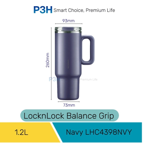 Ly Giữ Nhiệt LocknLock Balance Grip Tumbler 900ml/1200ml Có Tay Cầm, Giữ Nóng Lạnh Tốt, Nắp Tritan, Inox 304 LHC4397 LHC4398 P3H