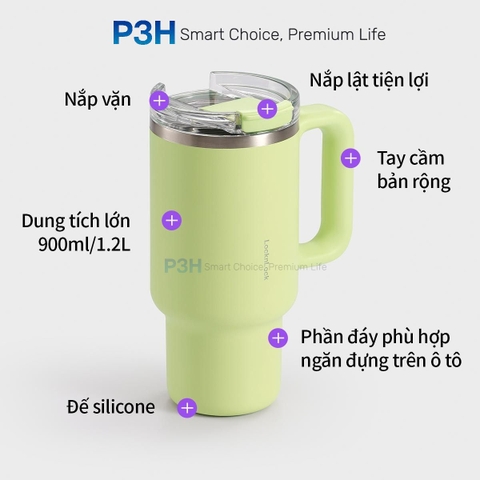 Ly Giữ Nhiệt LocknLock Balance Grip Tumbler 900ml/1200ml Có Tay Cầm, Giữ Nóng Lạnh Tốt, Nắp Tritan, Inox 304 LHC4397 LHC4398 P3H