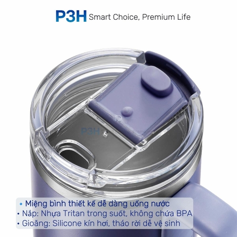 Ly Giữ Nhiệt LocknLock Balance Grip Tumbler 900ml/1200ml Có Tay Cầm, Giữ Nóng Lạnh Tốt, Nắp Tritan, Inox 304 LHC4397 LHC4398 P3H