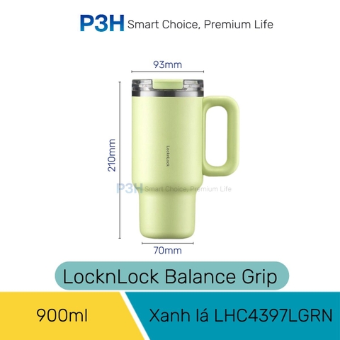 Ly Giữ Nhiệt LocknLock Balance Grip Tumbler 900ml/1200ml Có Tay Cầm, Giữ Nóng Lạnh Tốt, Nắp Tritan, Inox 304 LHC4397 LHC4398 P3H